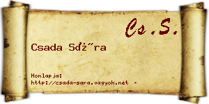 Csada Sára névjegykártya